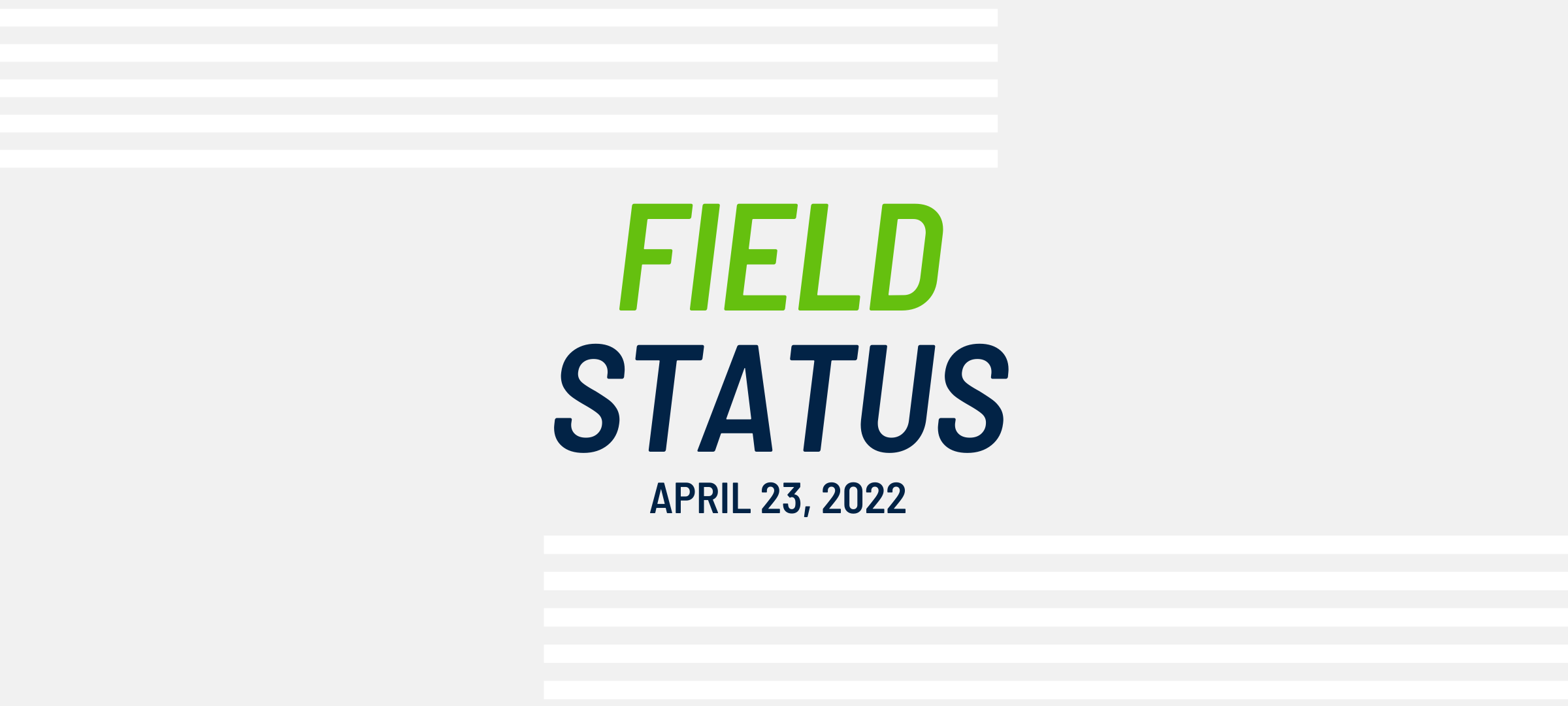 Field Status Update for April 23, 2022